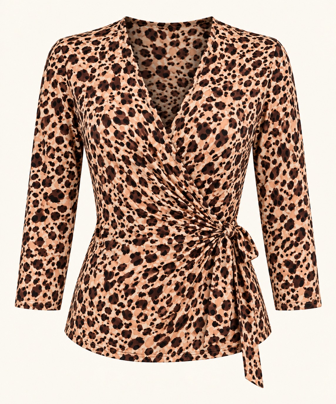 Blusa cruzada animal print