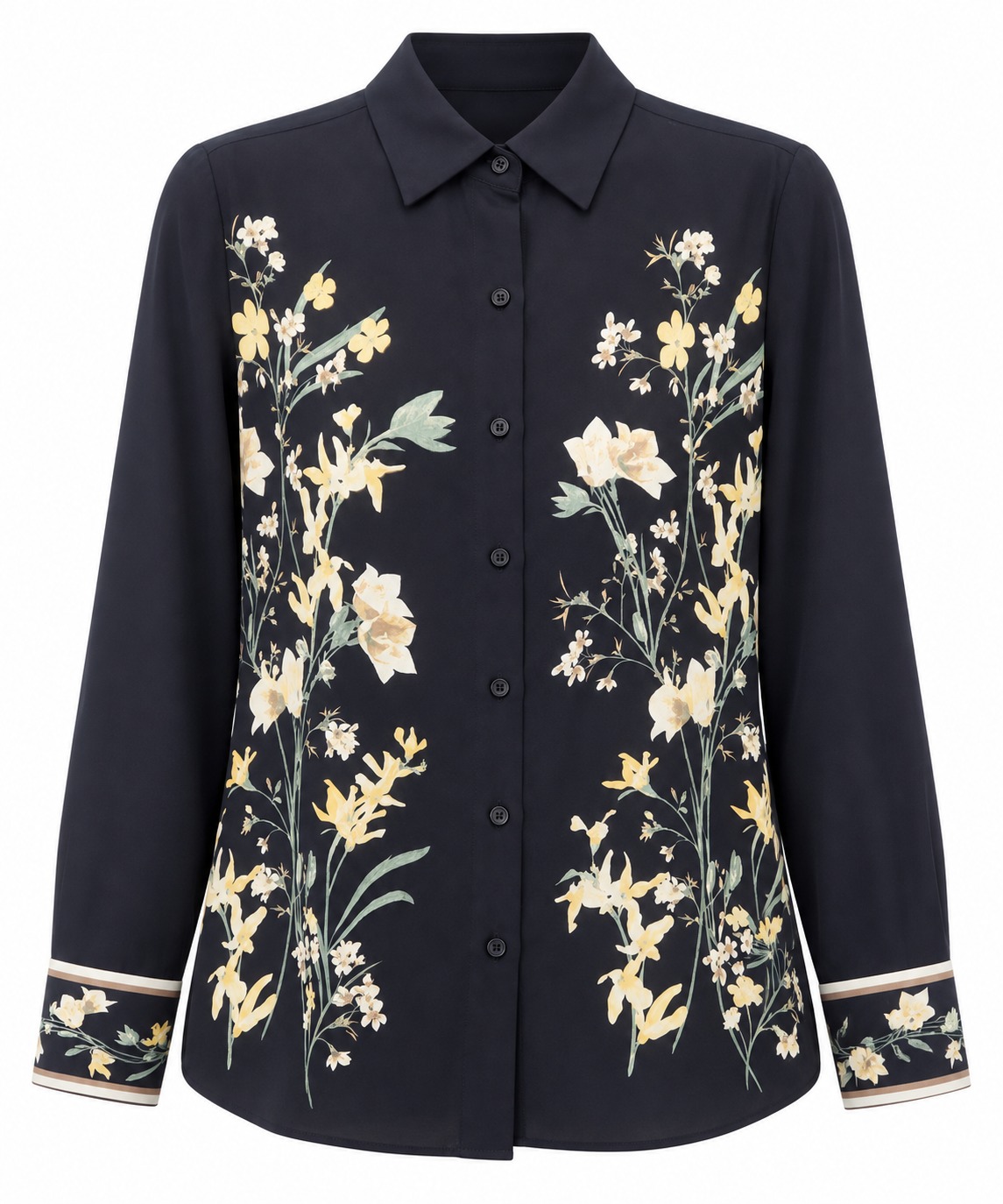 Camisa botánica negra