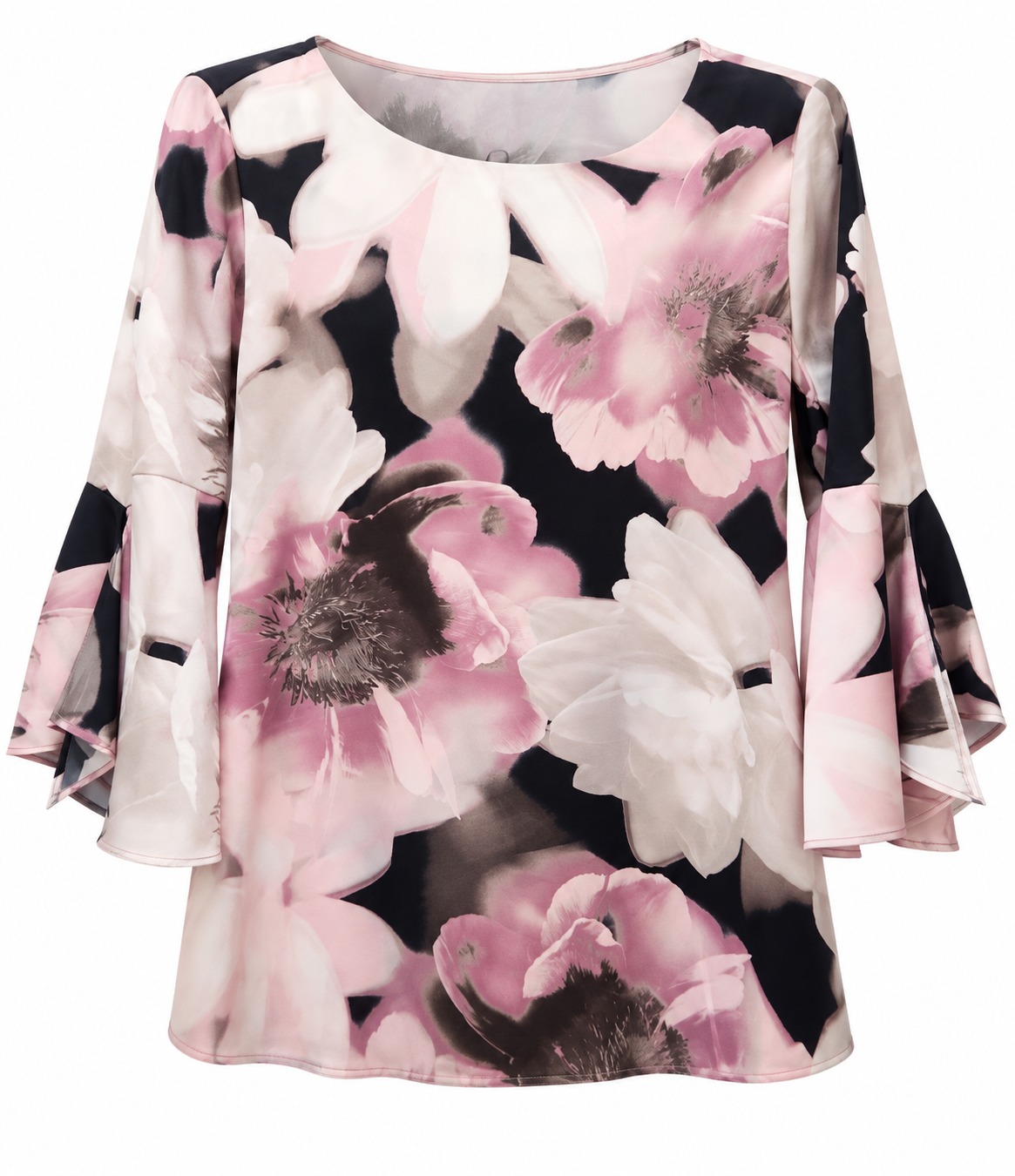 Blusa floral rosa y marfil