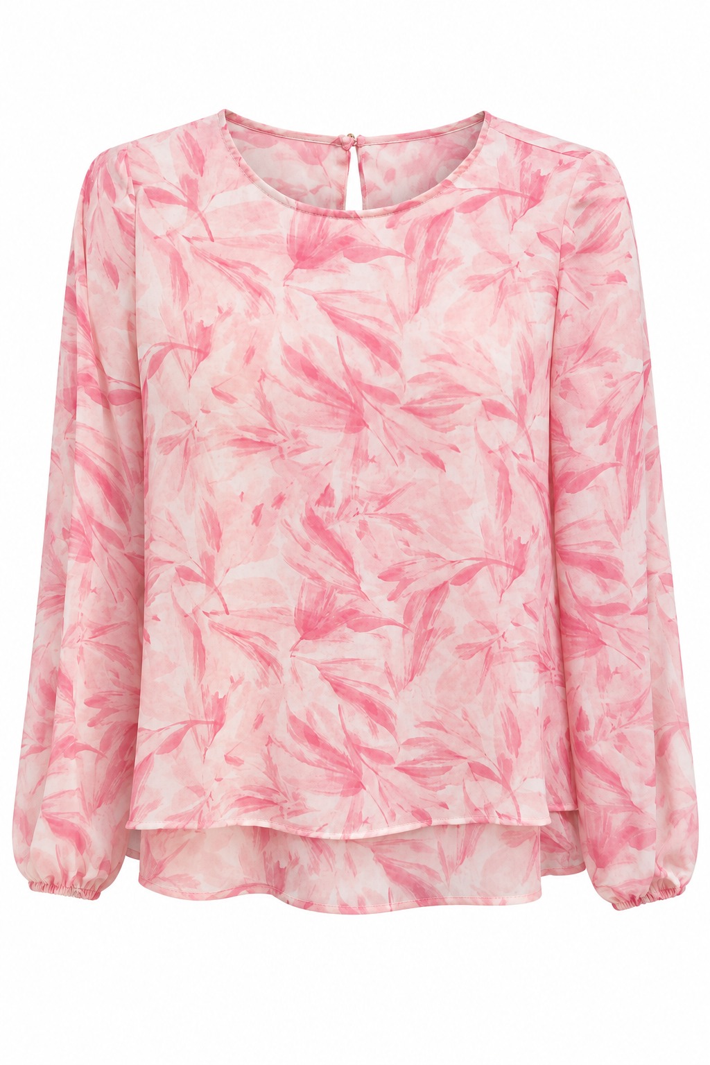 Blusa de hojas rosas