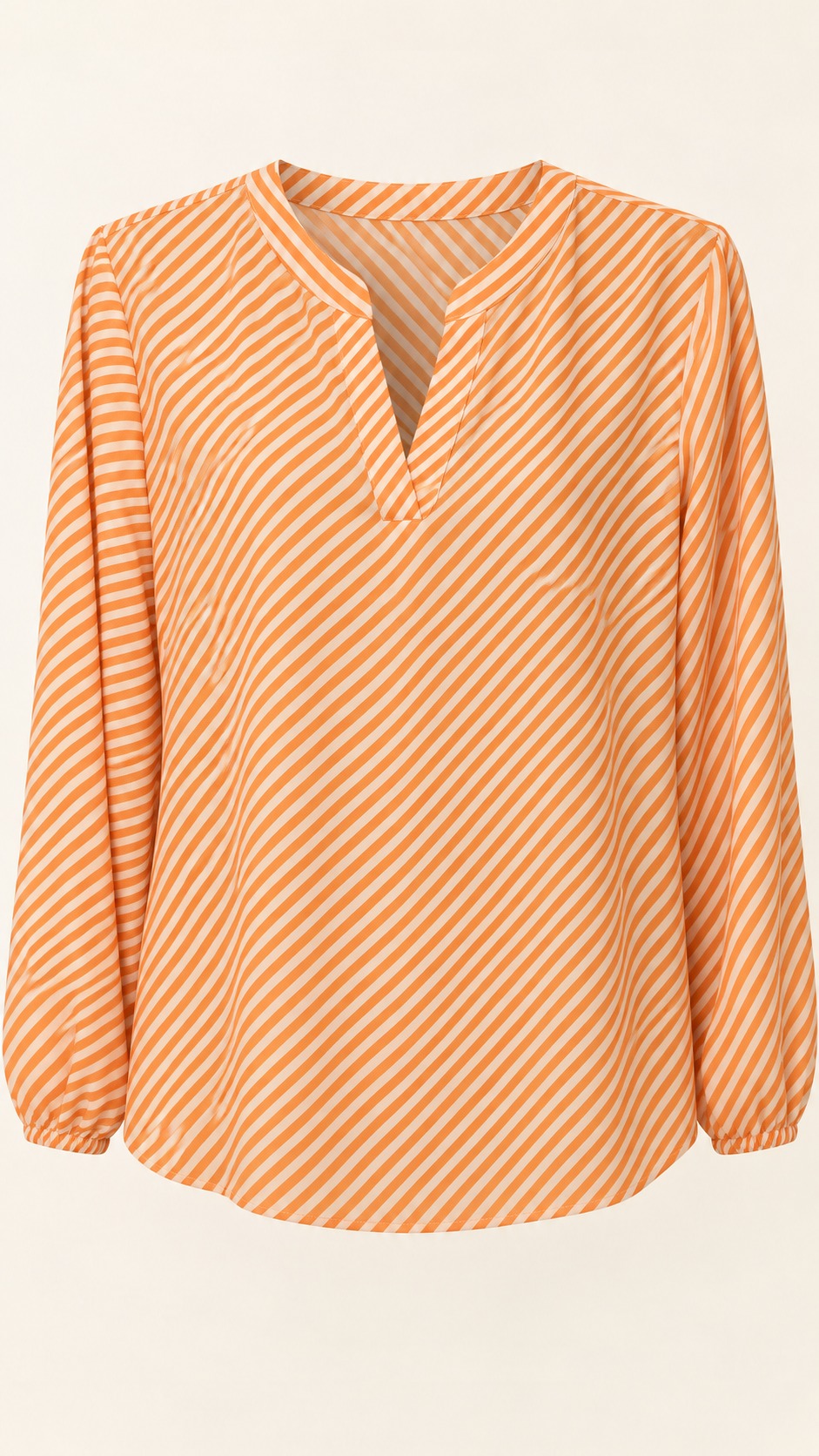 Blusa de rayas diagonales naranja