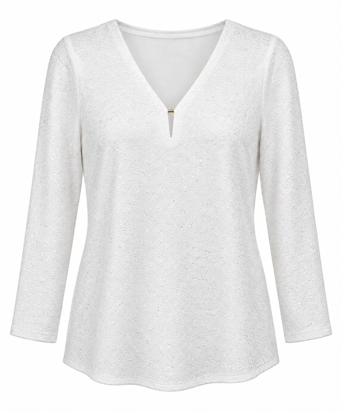 Blusa blanca con destellos plateados