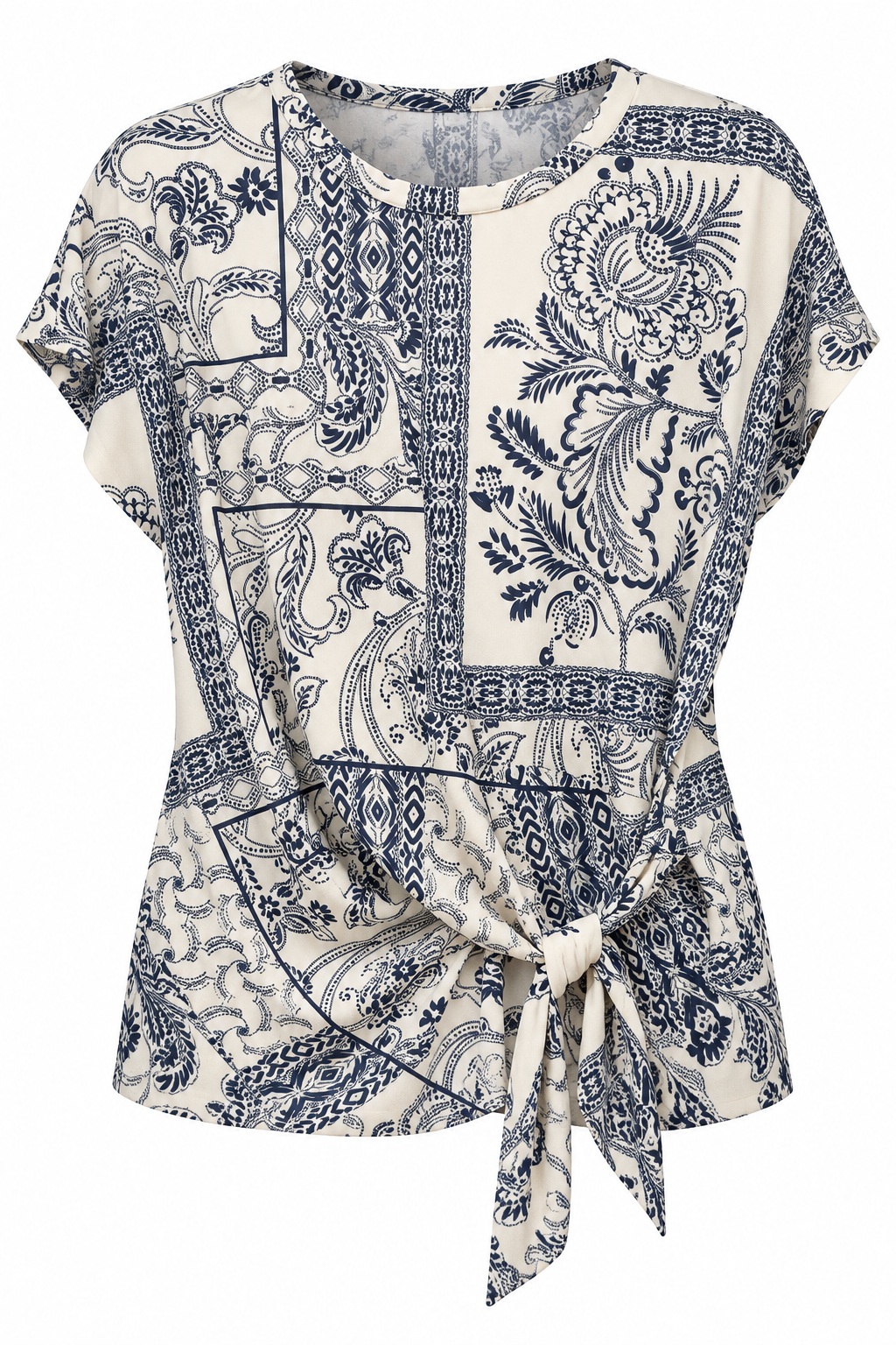 Blusa paisley con lazo frontal