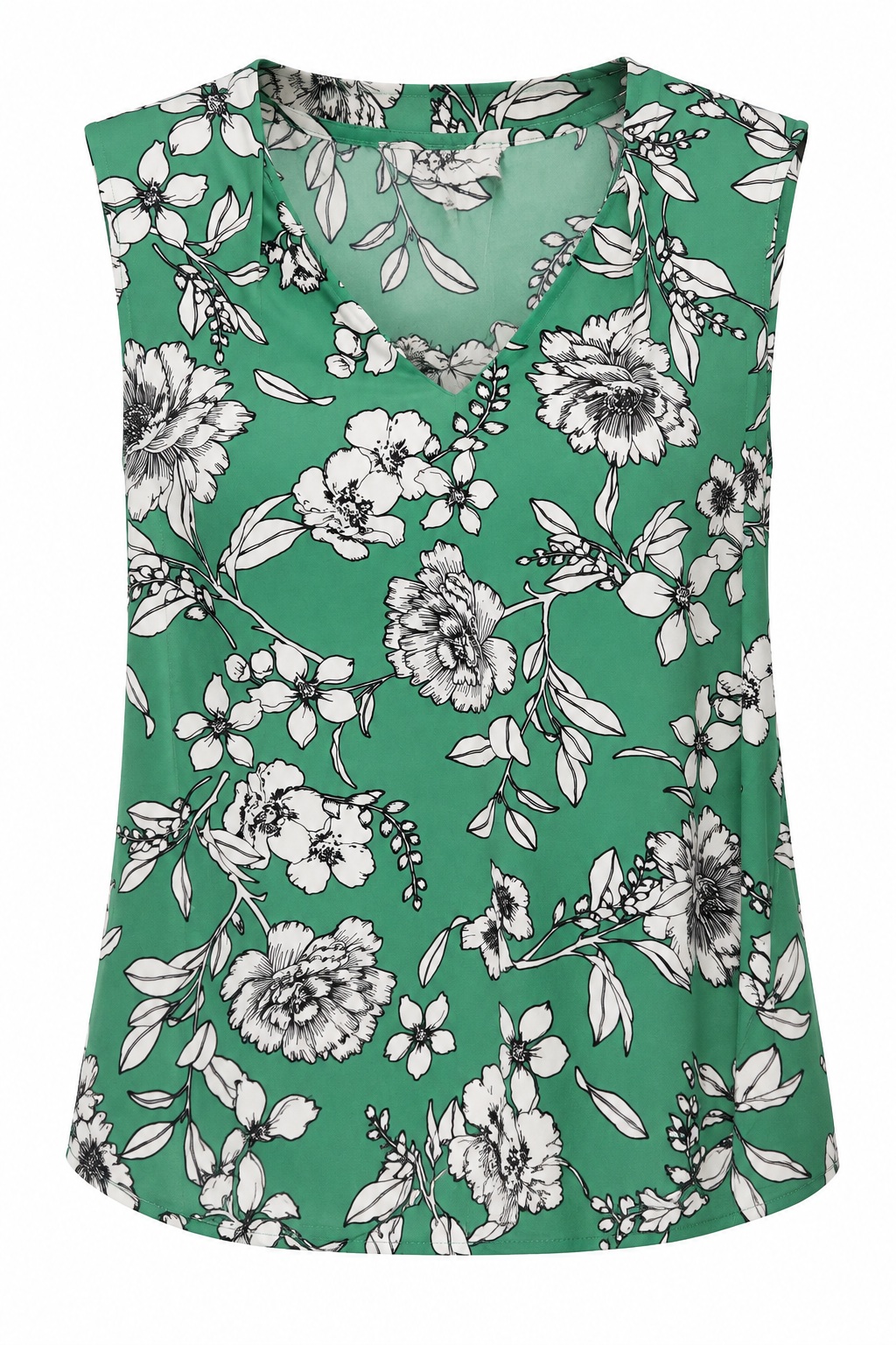Blusa floral con escote en V