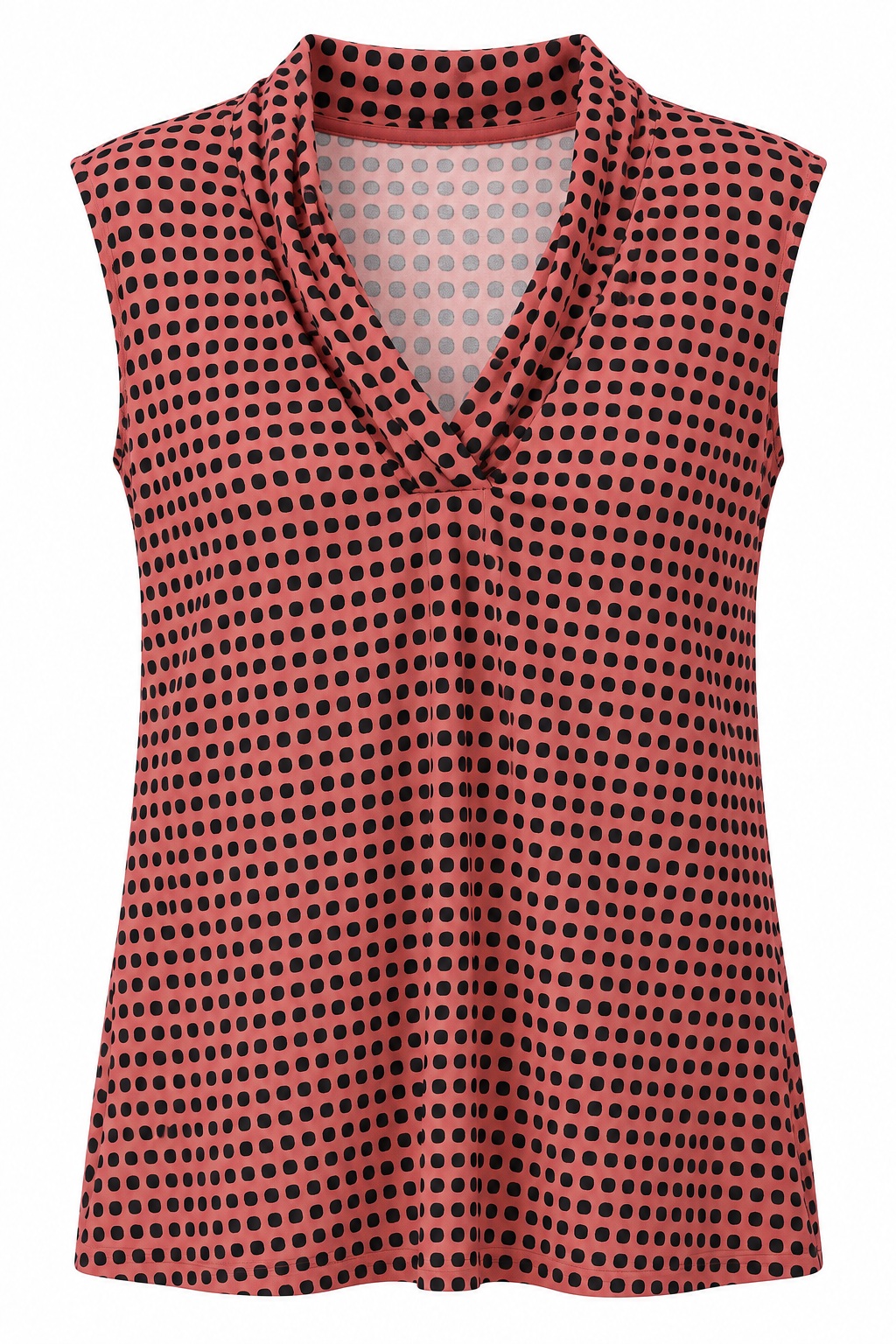 Blusa de lunares con cuello drapeado en V