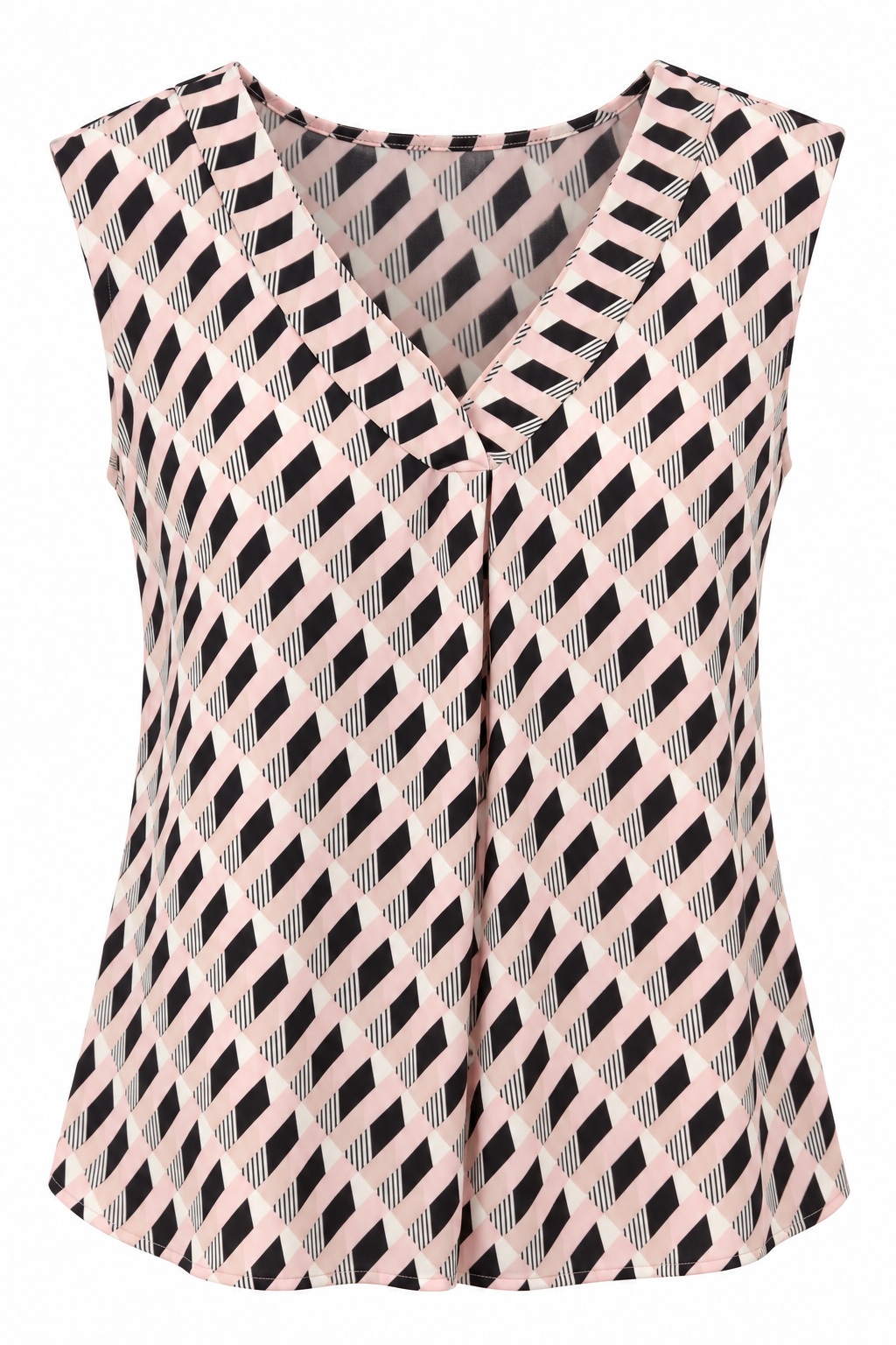 Blusa geométrica con pliegue frontal