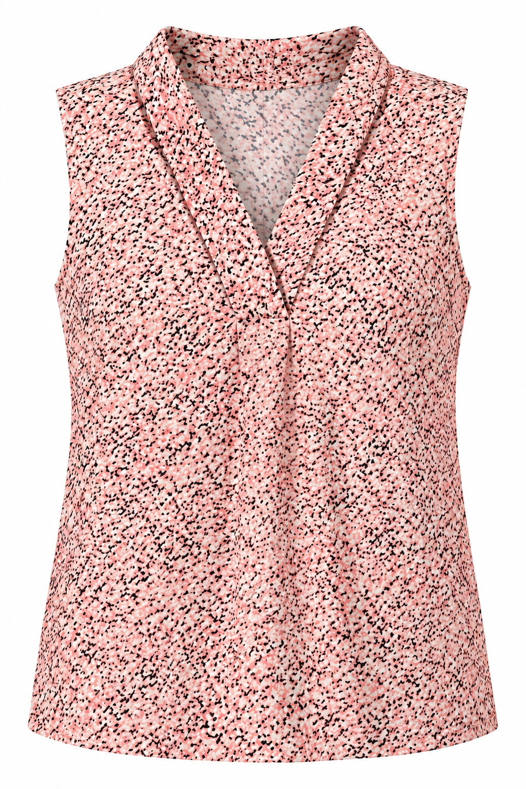 Blusa estampada con escote drapeado en V