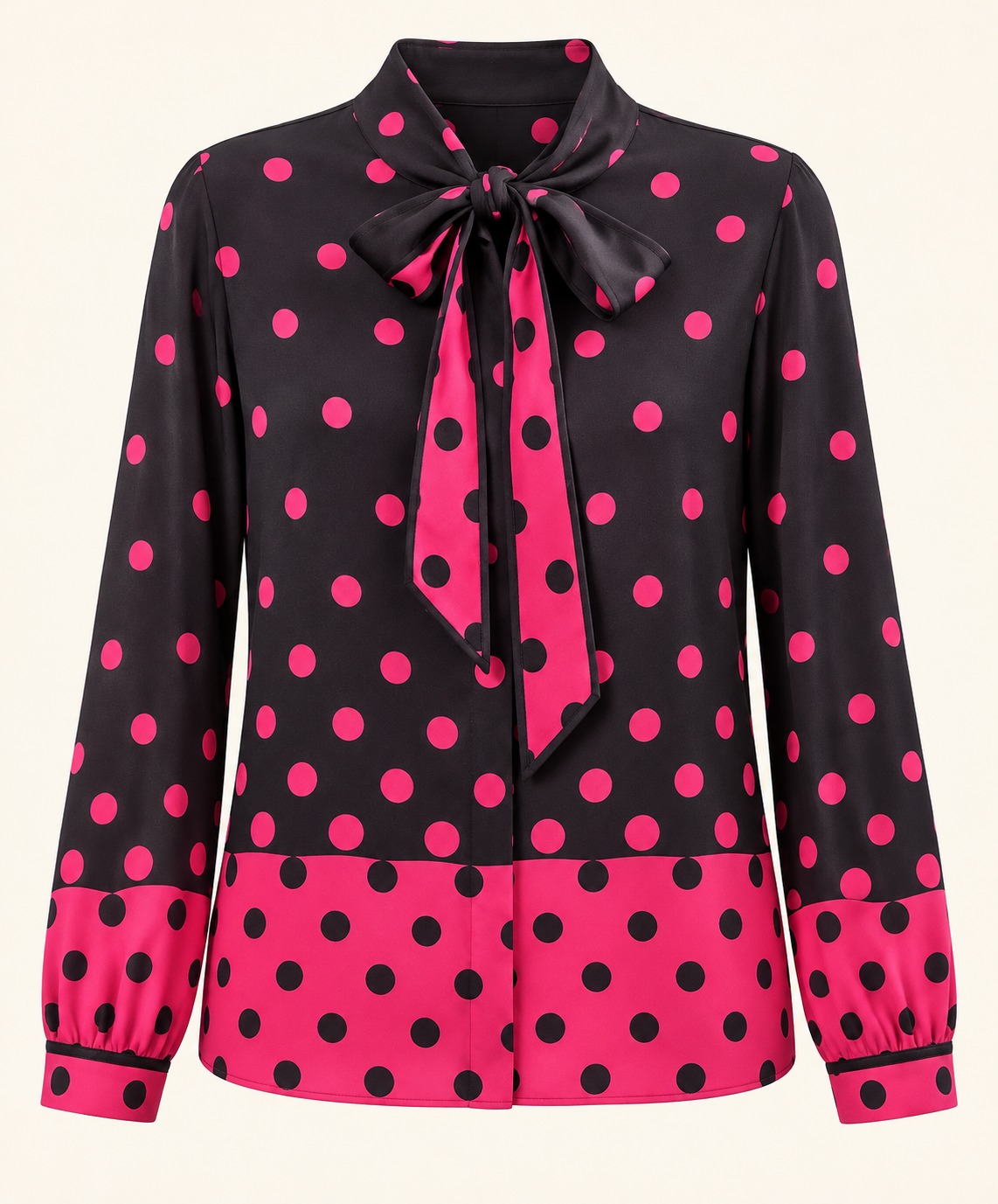 Blusa de lunares con lazo