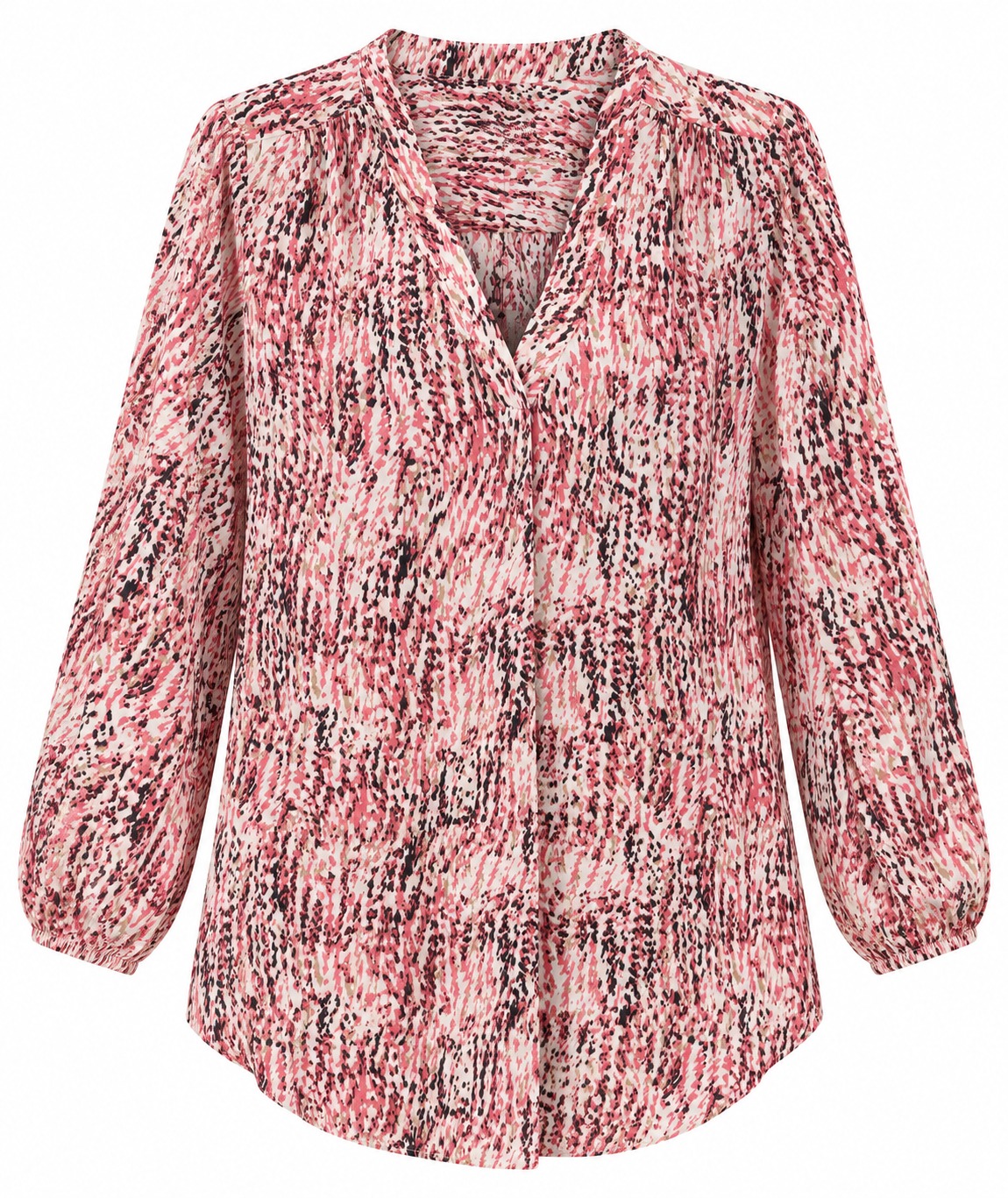Blusa de trazos rosa y negro