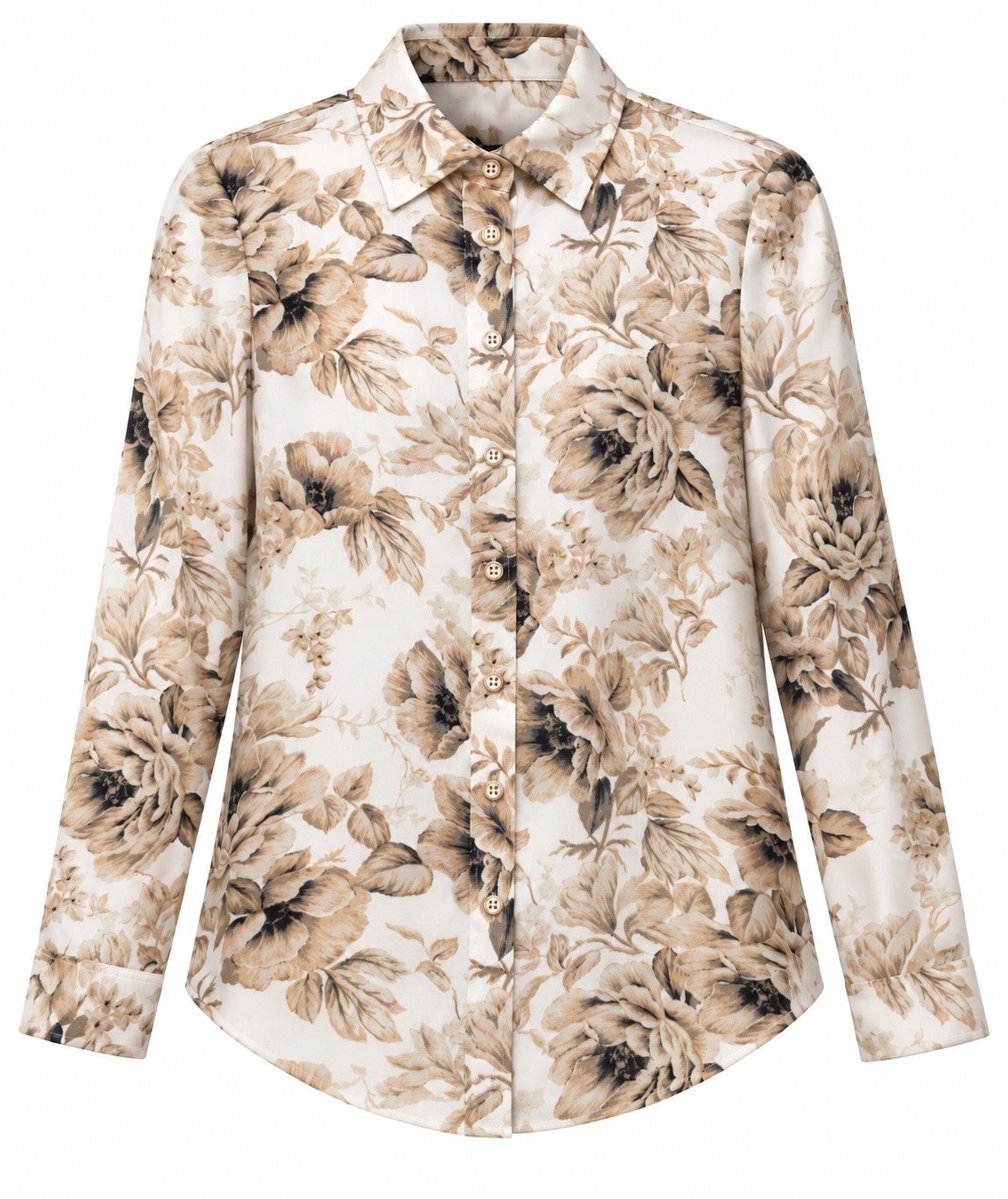 Camisa floral con botones dorados