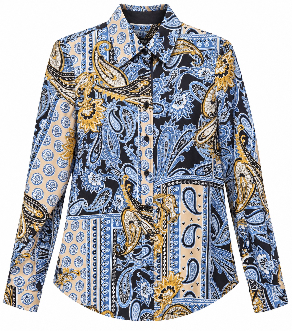 Camisa paisley azul y mostaza