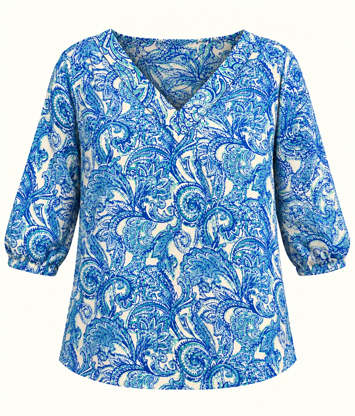 Blusa paisley azul y verde