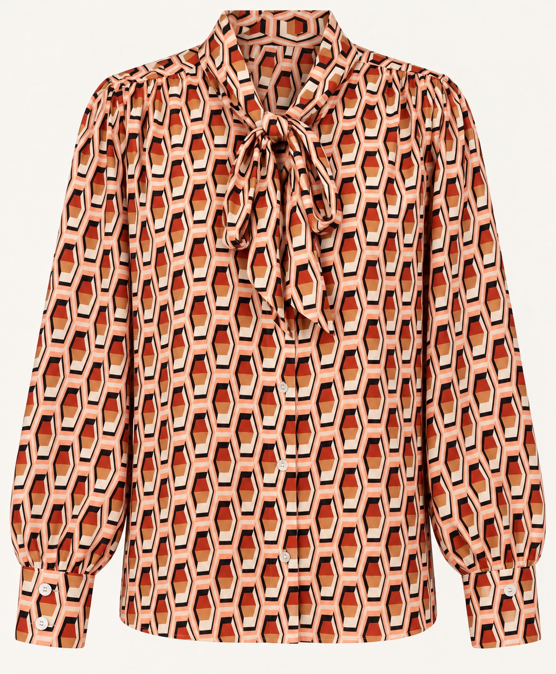 Blusa geométrica con lazo