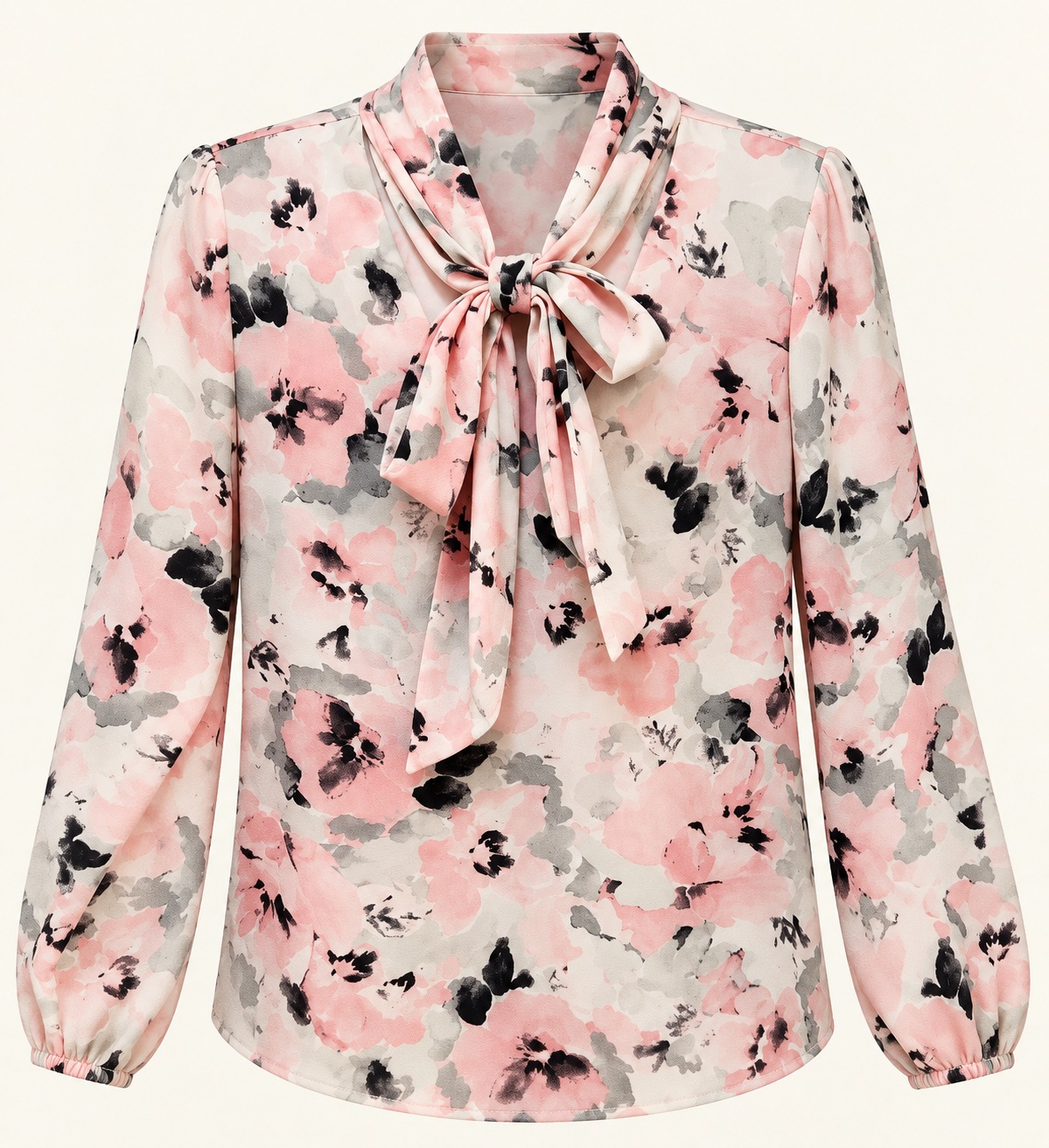 Blusa floral acuarela con lazo