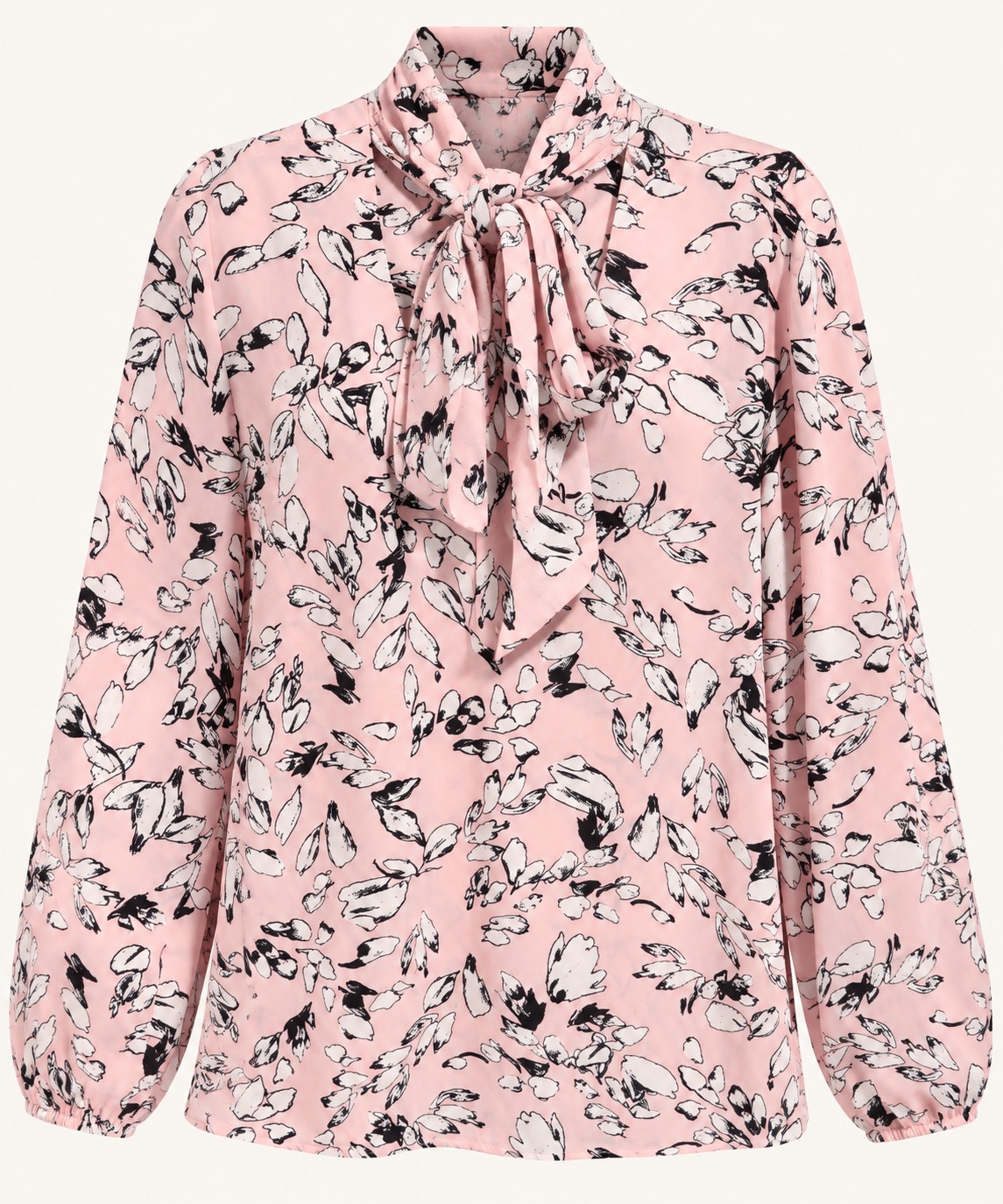 Blusa floral rosa con lazo