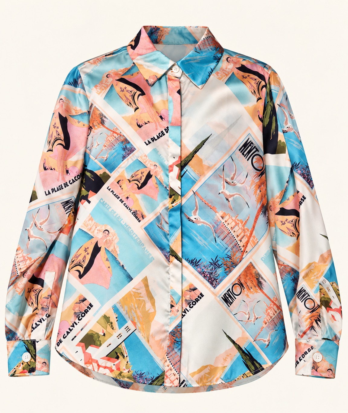 Camisa estampado de postales
