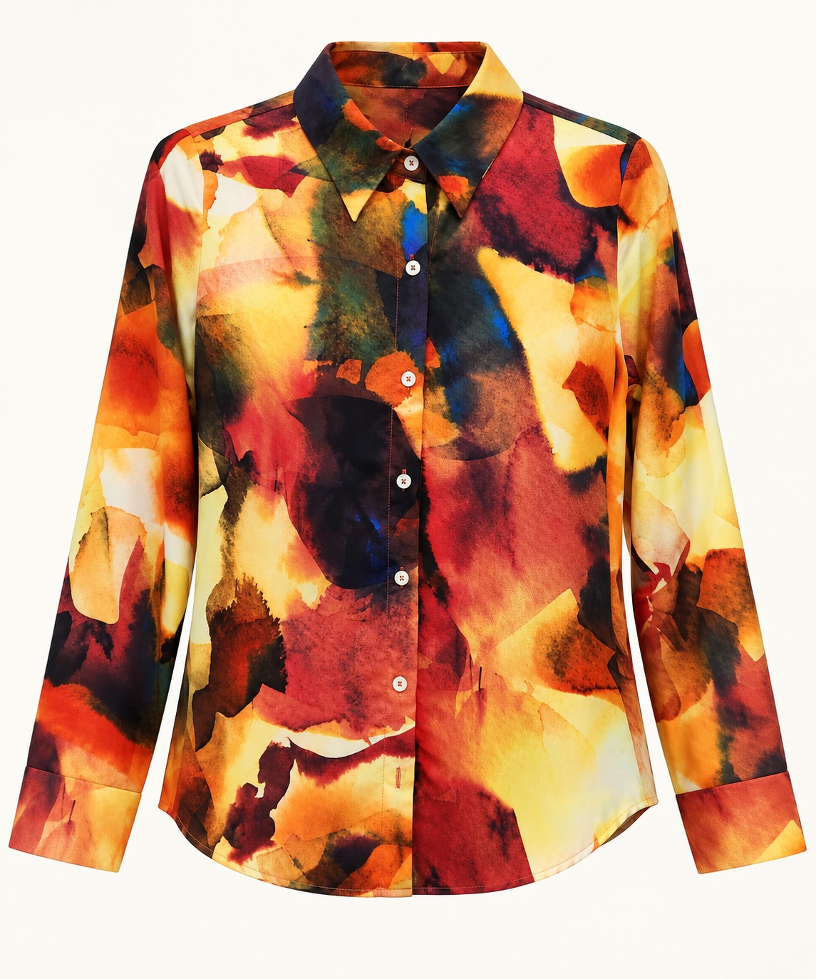 Camisa acuarela en tonos cálidos