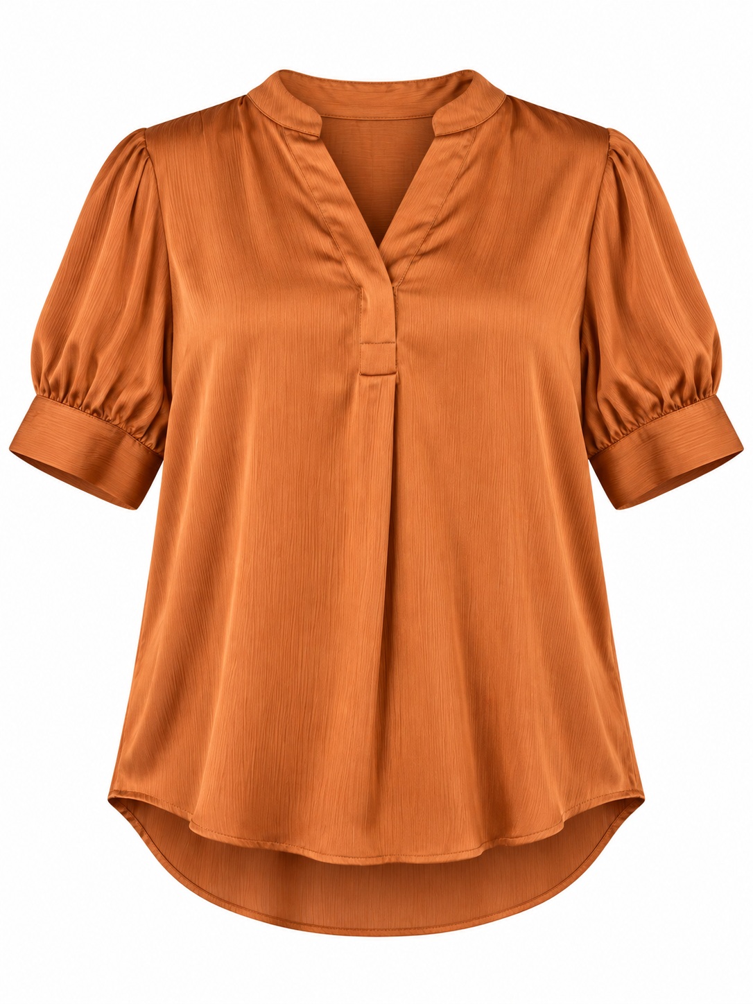 Blusa caramelo con mangas abullonadas — Caramelo