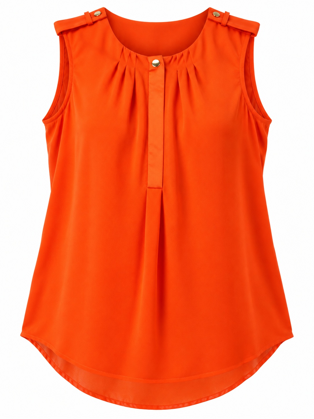 Blusa naranja con detalle dorado en el cuello — Naranja