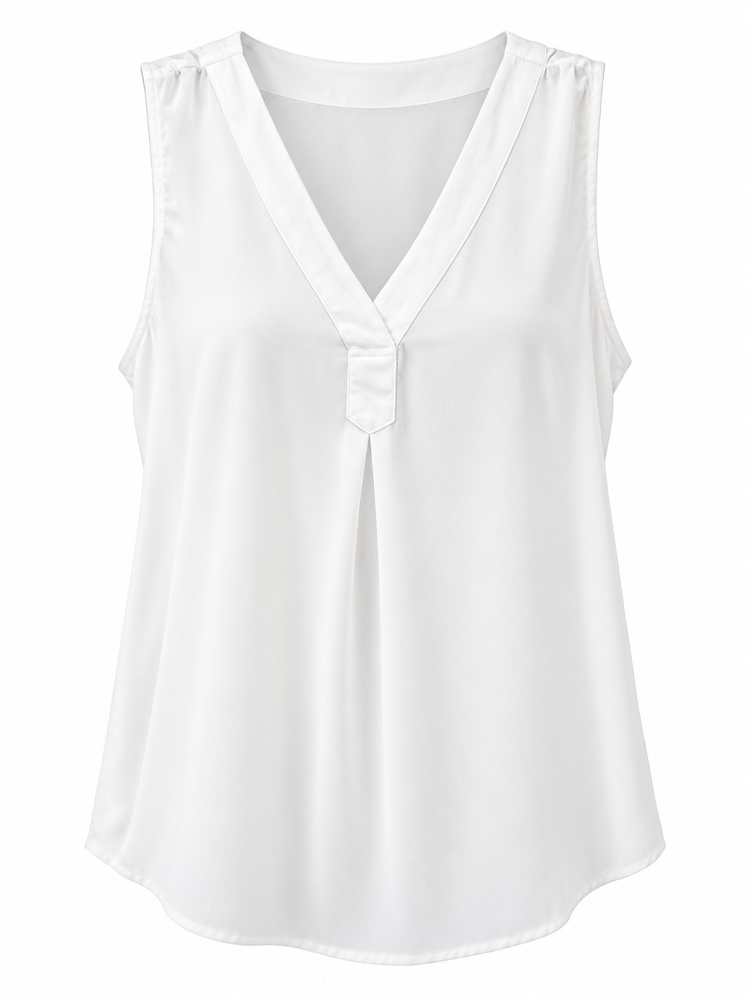 Blusa blanca con pliegue frontal — Marfil