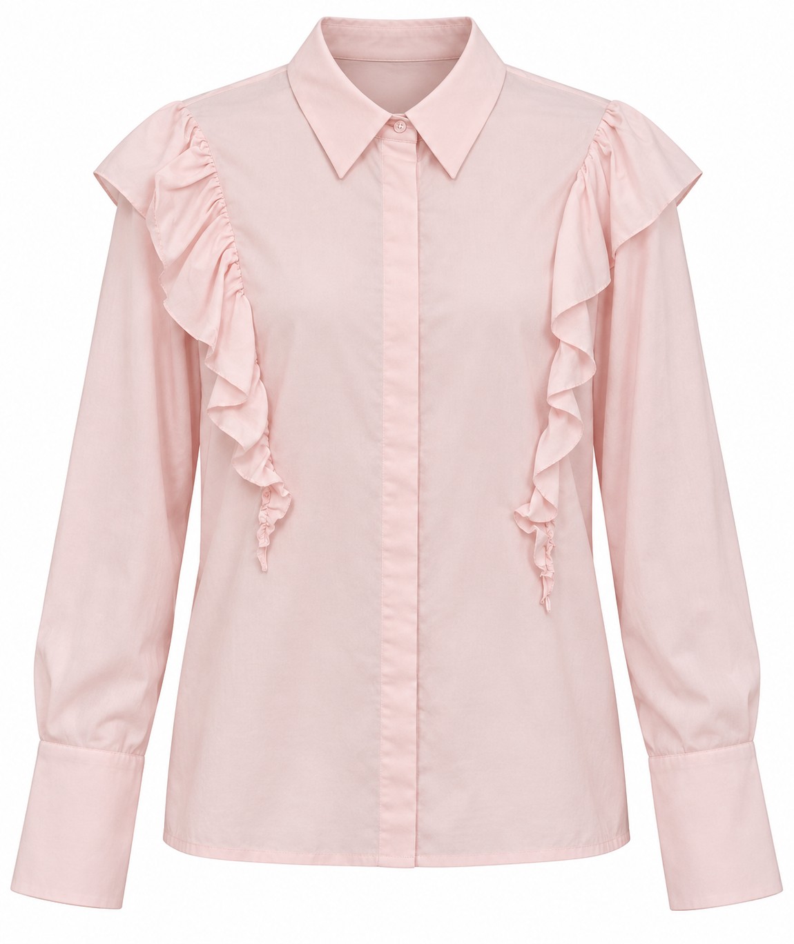Camisa rosa con volantes — Rosa