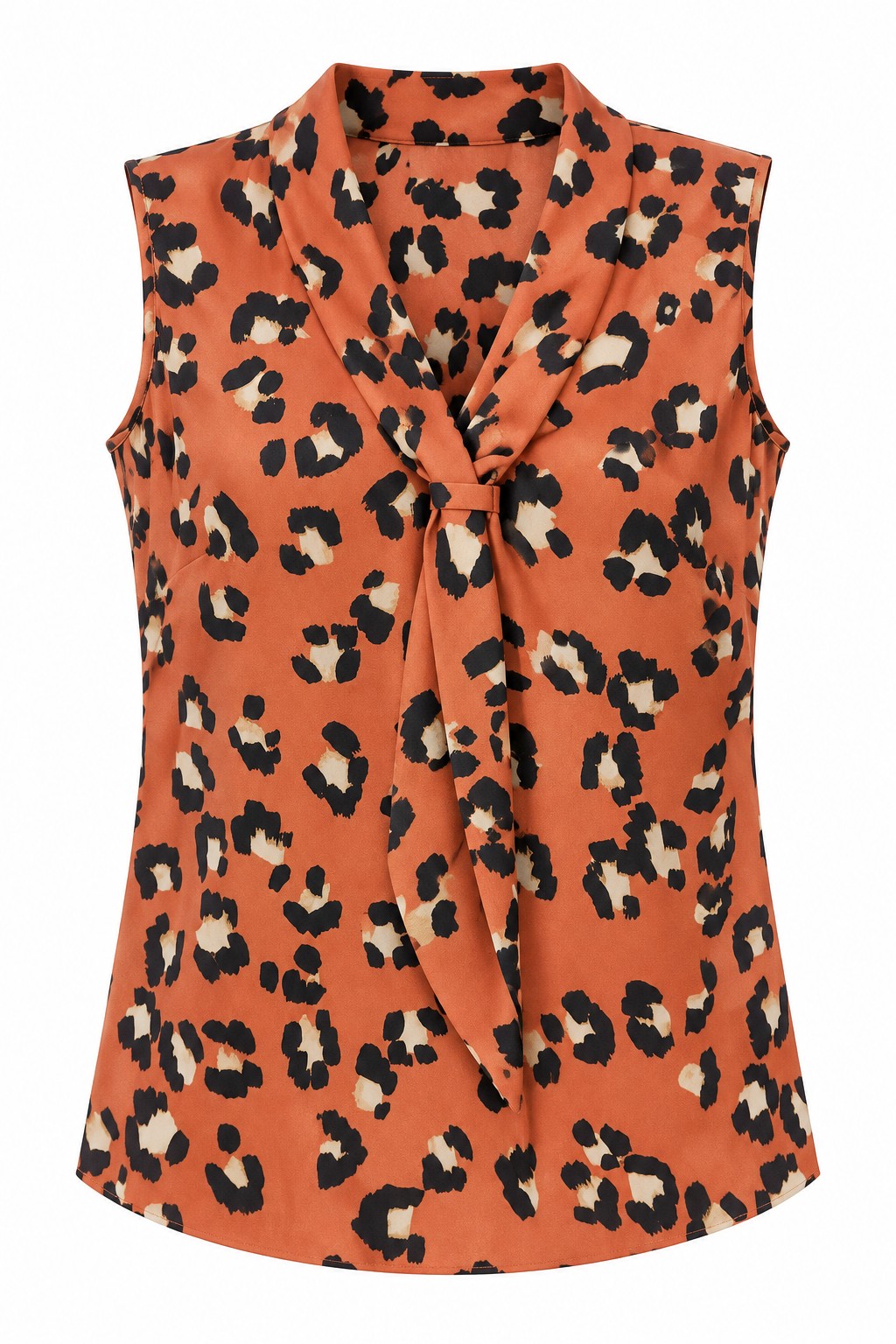 Blusa animal print naranja con lazo — Naranja animal print