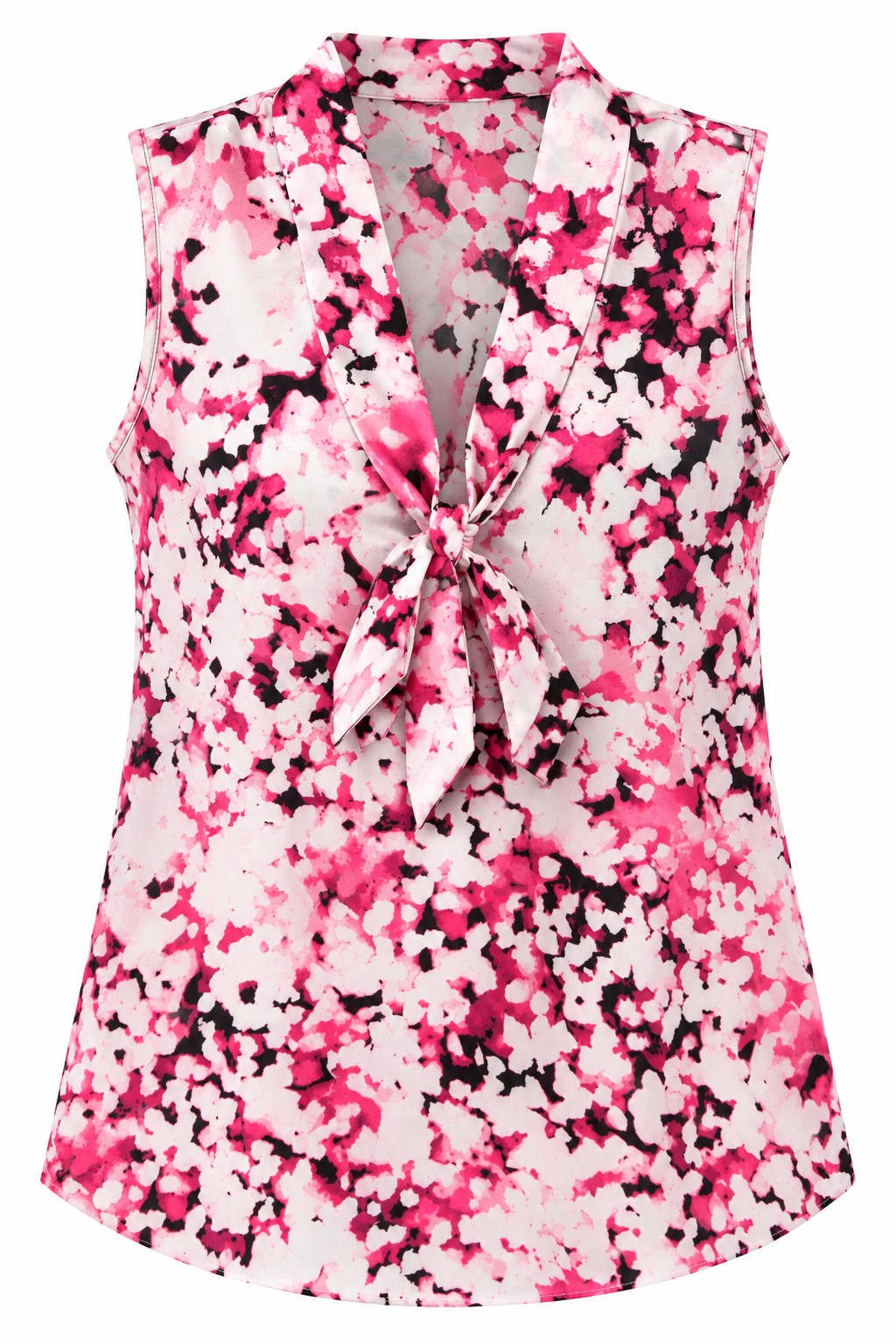 Blusa floral fucsia con lazo — Fucsia floral