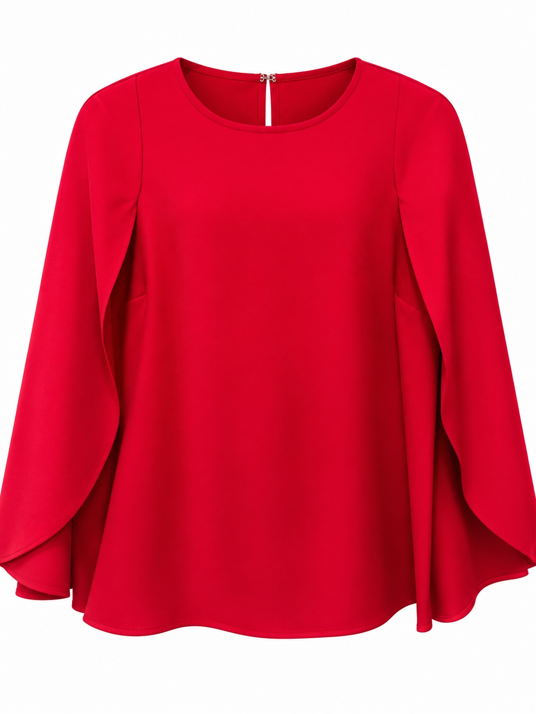 Blusa roja con mangas de tulipán — Rojo