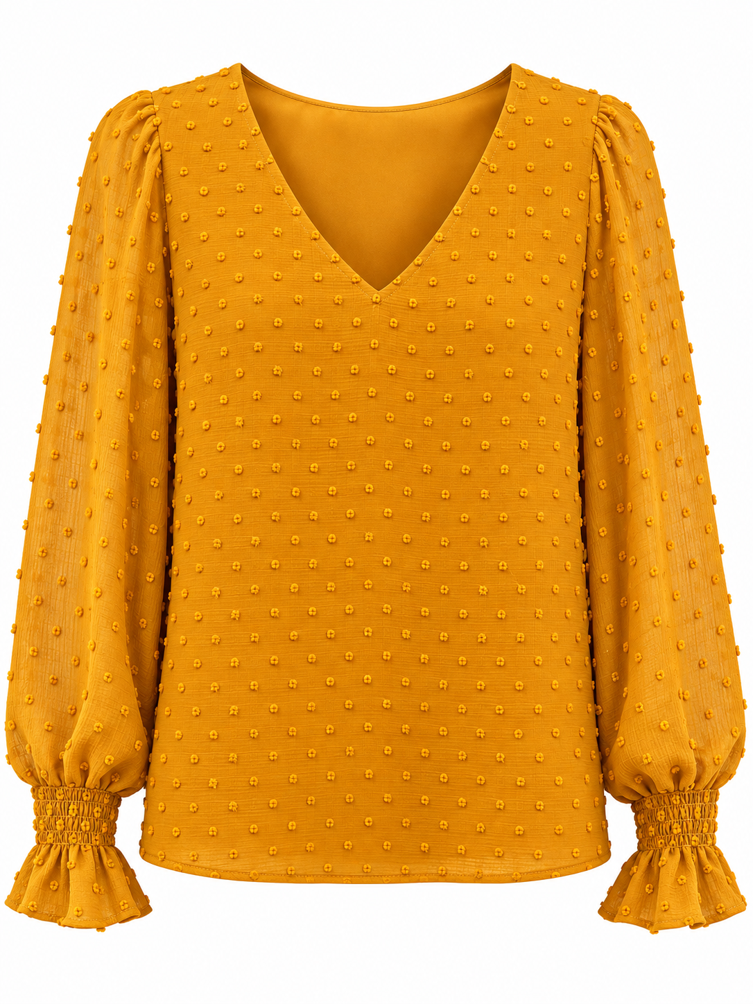 Blusa mostaza de plumeti — Mostaza