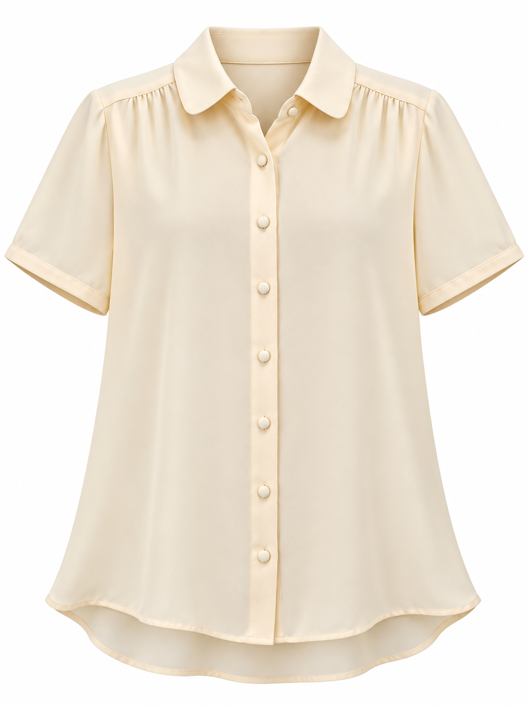 Camisa marfil de manga corta — Marfil