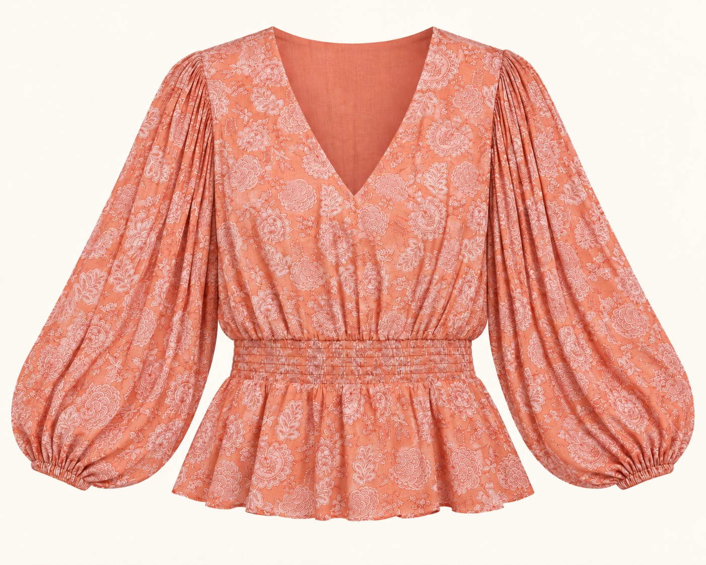 Blusa floral con cintura elástica