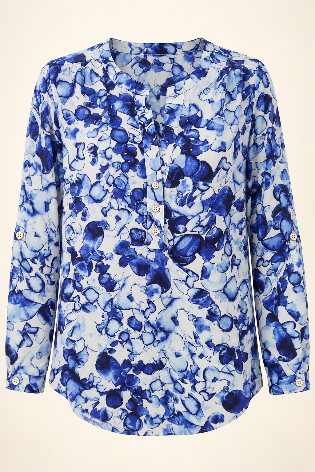 Blusa floral azul acuarela
