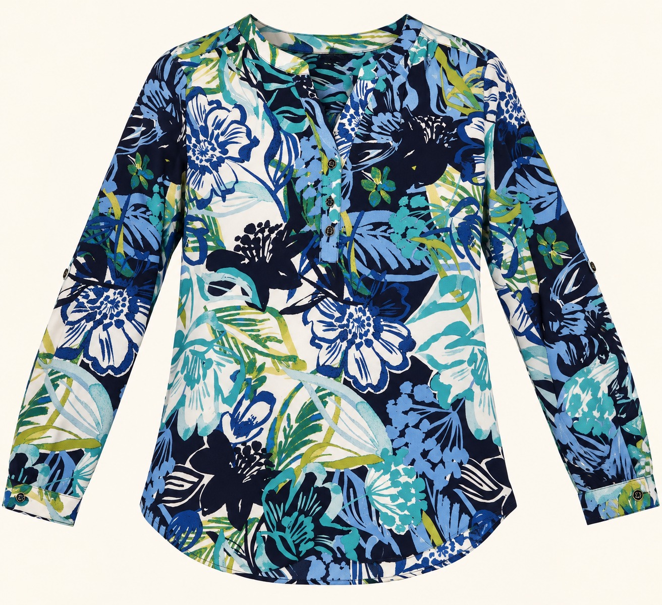 Blusa floral azul