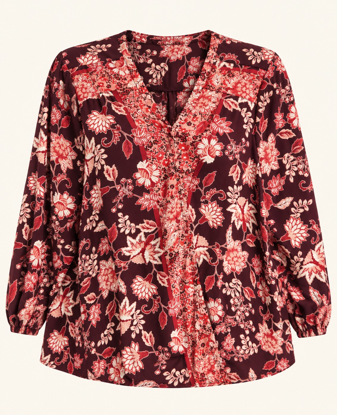 Blusa floral vino