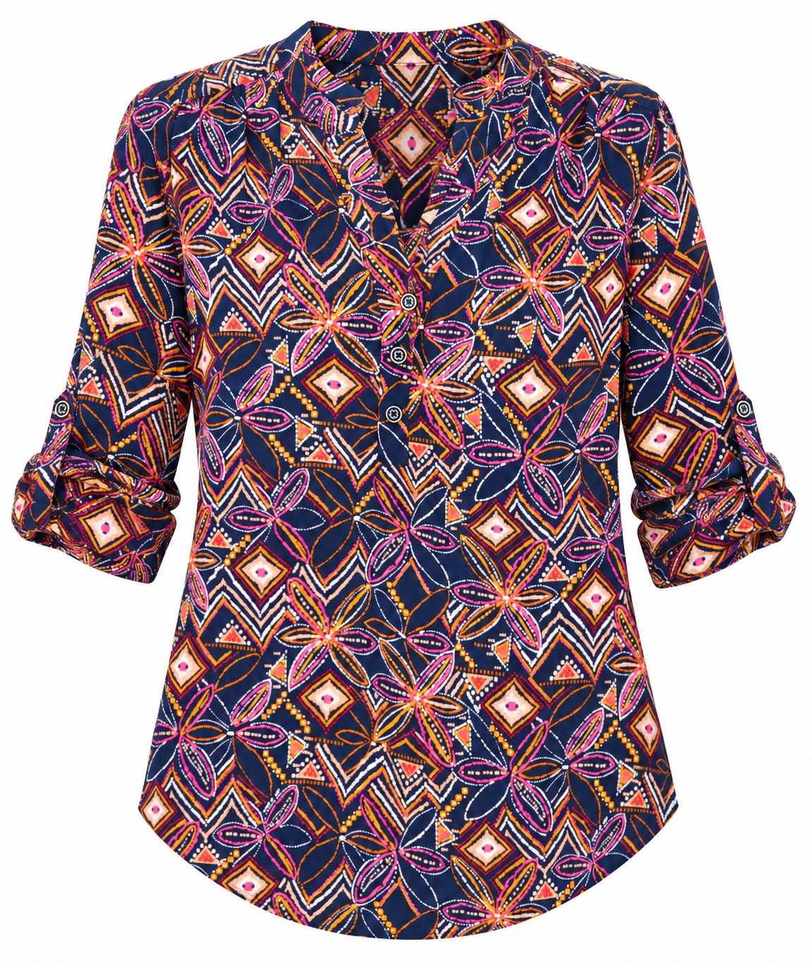 Camisa geométrica multicolor