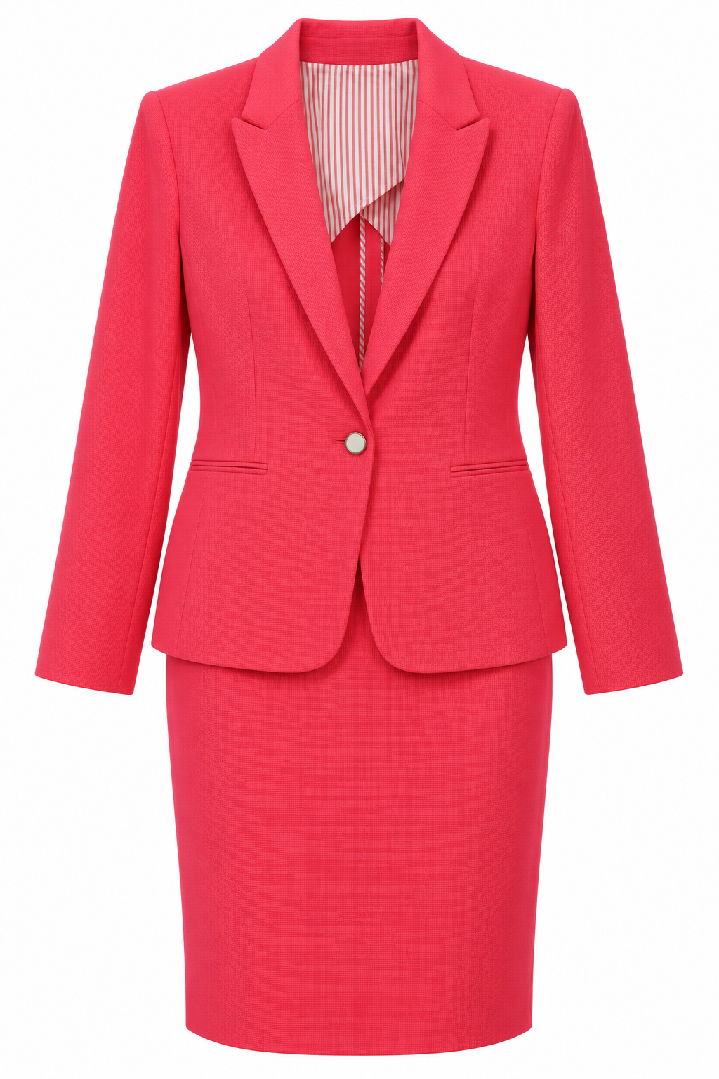 Conjunto coral de chaqueta con un botón y falda — Coral